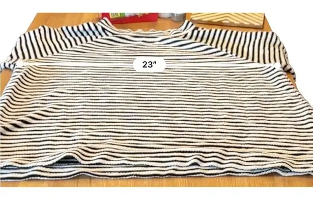 Loft  Black and White Striped Mock Turtleneck Pullover Top Size Extra Lar…​​