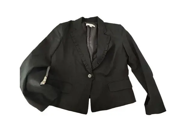 New York & Co. Black ruffled collar blazer size 16