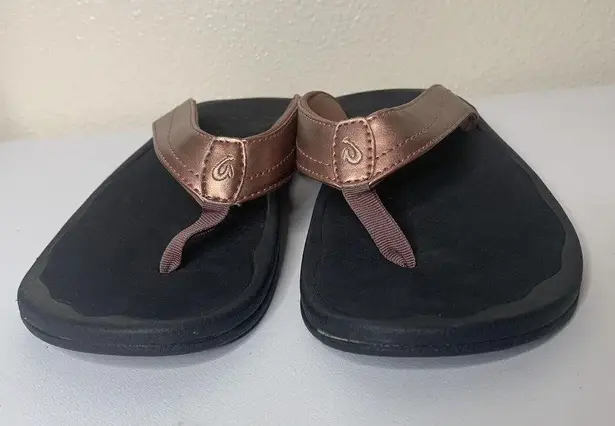 Olukai Rose Gold Pink Women’s Flip Flop Sandals Size 8