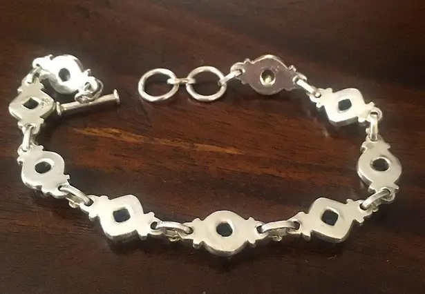 Amethyst Vintage Peridot Sterling Silver Link Bracelet