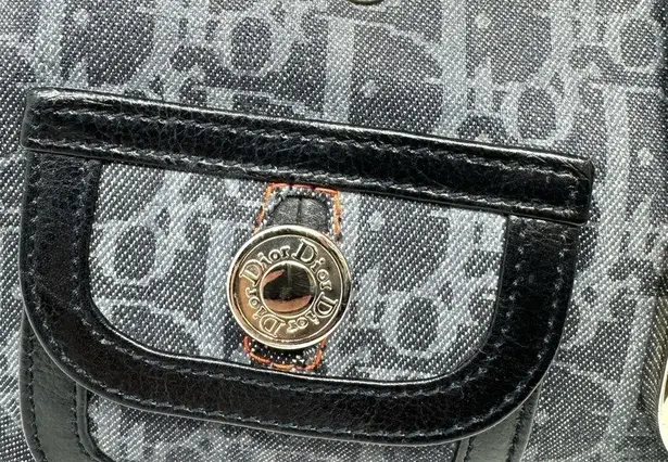 Christian Dior Vintage  Grey Denim Monogram Handbag