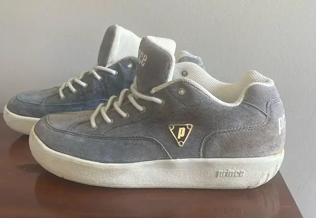 Prince Blue Suede Tennis Shoes Sneakers Size 8W Cute Chunky Sole