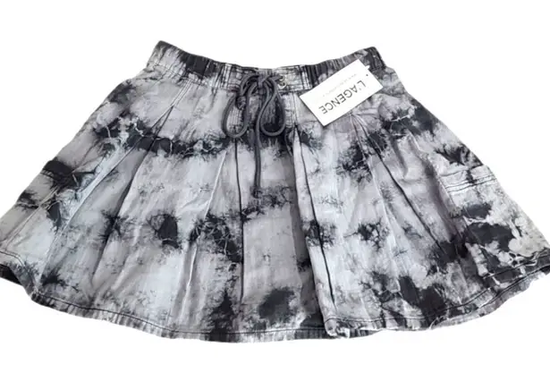 L'Agence  Tie Dye Pleated Mini Gray Skirt XS - Image 1
