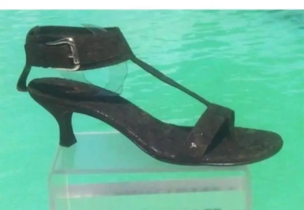 Donald Pliner Expresso Brown Cork Leather Shoe New Wide Ankle Strap $325 NIB Size 7