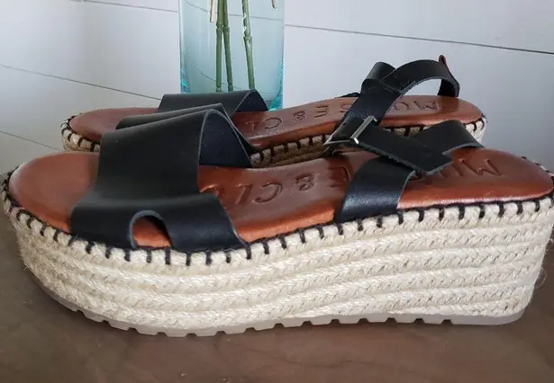 Musse & Cloud NWOB Cuca Espadrille Wedge black sandal size 10
