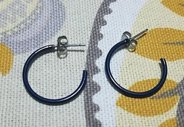 Vintage Blue Retro  Hoop Earrings