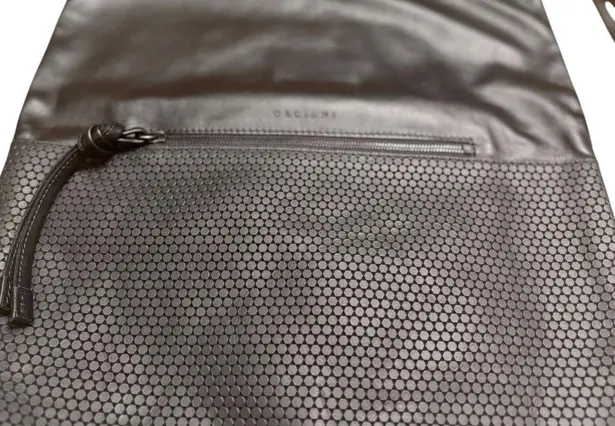 Orciani RARE Black Leather Honeycomb Embossed Backpack Tote NWOT Large 14.5x17