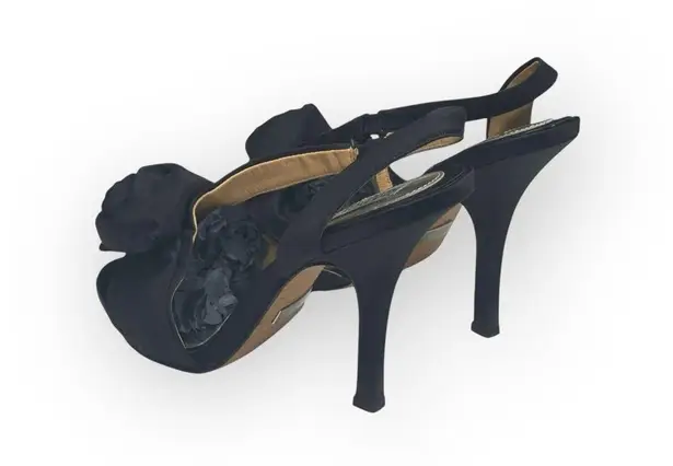 Badgley Mischka β Rosette Stiletto Heeled Sandals β Black β 8M β Cocktail Attire