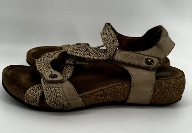 Taos Trulie Lightweight Leather Sandals Braided Strappy Casual Gold EU 39 US 8.5
