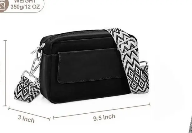 Black Fanny Pack Women Crossbody Purse Matte Faux Leather Sling Vegan Bag D1