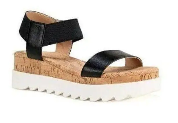 Sun + Stone Melanyy Wedge Sandals in Black Size 10M MSRP $65