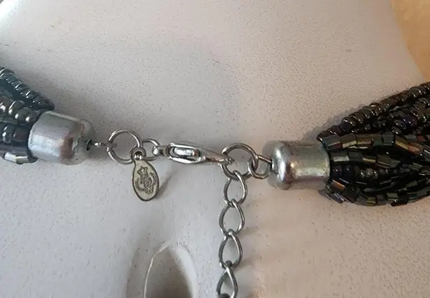 Premier Designs Chocolate Kiss Glass Seed & Bugle Beads Necklace