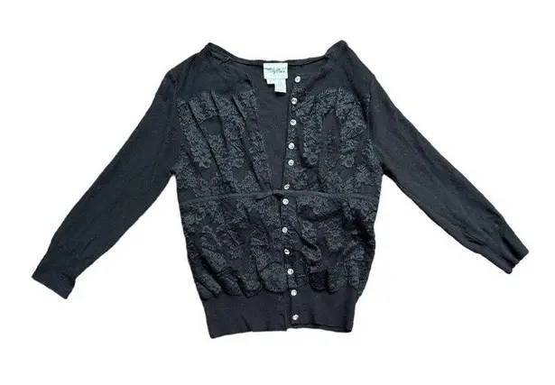 Tracy Reese Embelished Lace Cardigan Sweater Button Up Size P