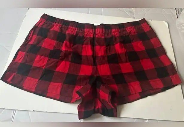 Auden Women’s Sleep Pajama Shorts Red Buffalo Check Plus size 2X