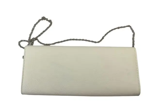 Women's White & Silver Clutch Purse
