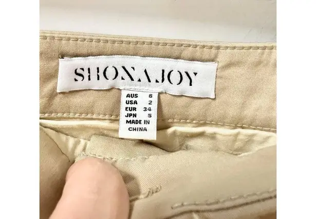 Shona joy Sabato Cotton Blend Low Rise Micro Mini Skirt Khaki Beige Women's US 2