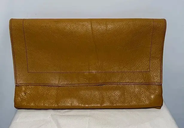 Vintage Leather Camel Color 4 Pocket 12x8" Clutch Purse Tan