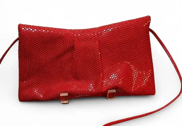 Vintage Lumured Red Sequined Slouchy Envelope Shoulder Bag