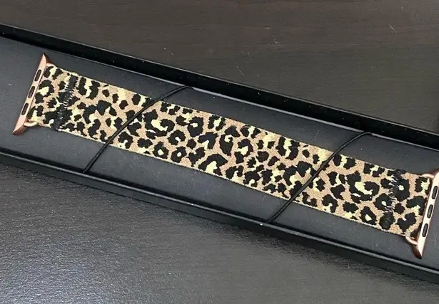 Elastic Cheetah Leopard Animal Print Apple Watch Band Rose Gold for 42mm/44mm