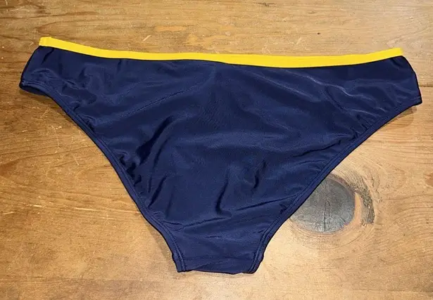 Cupshe  standard swimsuit bottoms navy blue and yellow color block Large