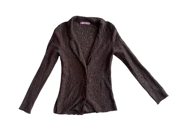 Vintage Luca D’altieri Button Up Lace Blouse Purple Size XS