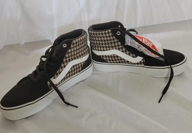 Vans  Brown Filmore Plaid Houndstooth Platform High Top Womens Sneakers Size 7.5