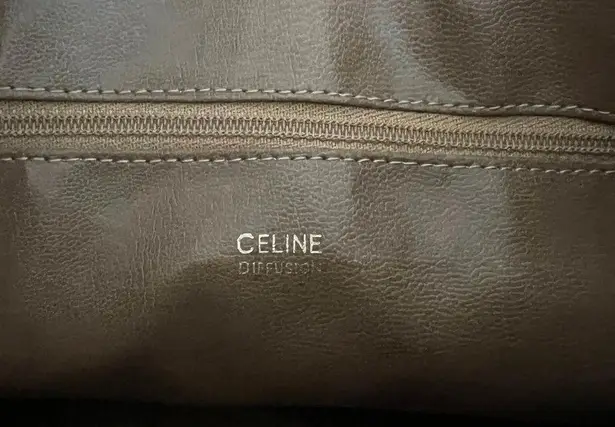 CELINE  Macadam Diffusion Tan Canvas and Leather Crossbody Bag