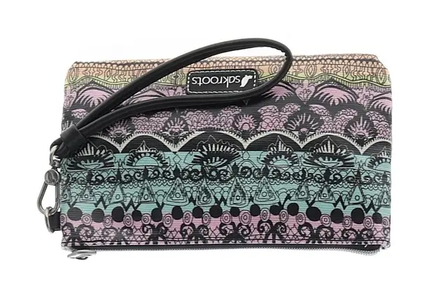 Sakroots charging wristlet, One World Boho style, elephant embroidery