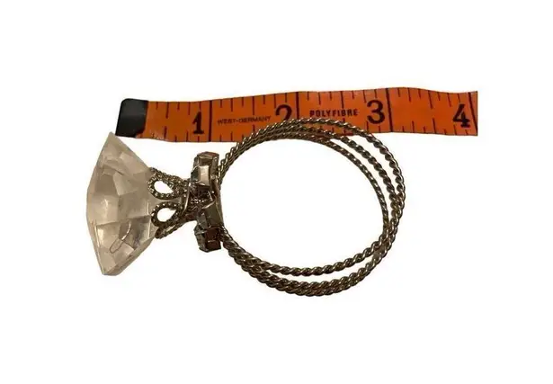 3 Inch Novelty Wedding Ring Decoration Faux Diamond Silver