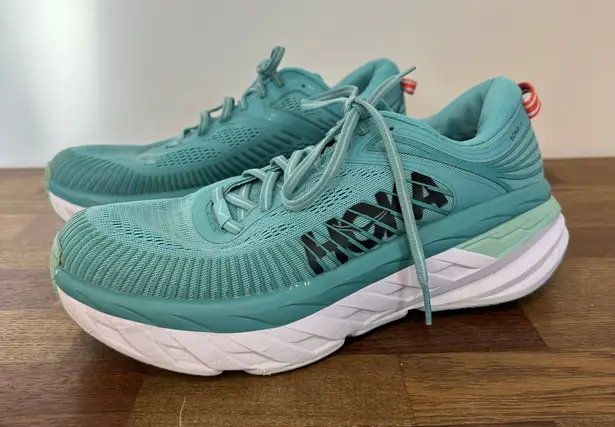 HOKA Womens Sneaker 10 Bondi 7 Training Blue Running Eggshell Athletic Walking