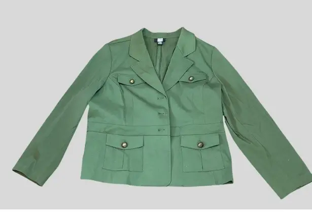 Studio 1940 Olive Green Women's Blazer Jacket With Four Pockets & Button