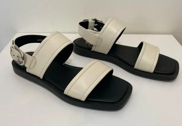 Aquatalia | Joni Leather Sporty Slingback Sandals in Eggshell Ivory Sz 9M