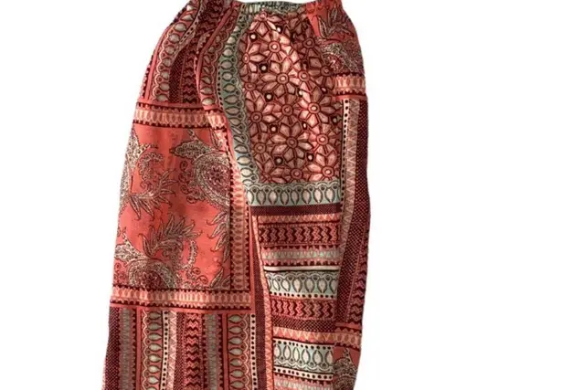 Hummingbird Mixed Media Waffle Knit and Chiffon Top Size Large