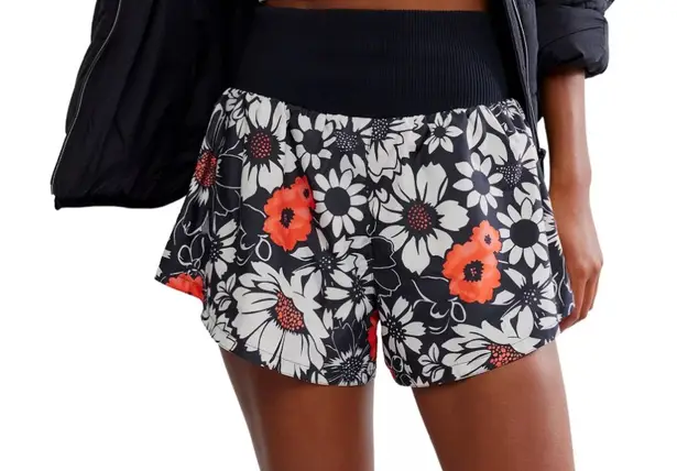 Free People Movement Floral Carpe Diem Shorts