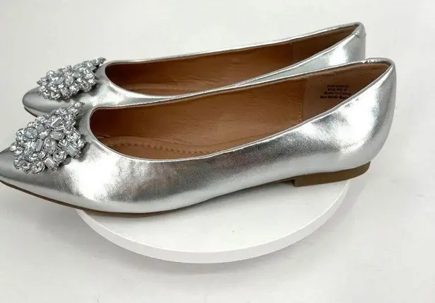 Journee Collection Renzo Ballet Flats in Silver Size 8W MSRP $90