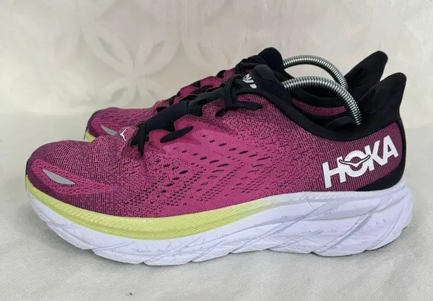 Hoka One One Womens Clifton 8 1119394 BGIR Pink Running Shoes Sneakers Size 12B