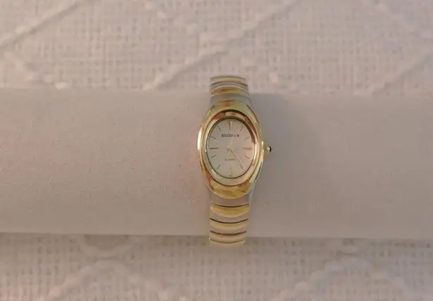 Vintage‎ Elgin Twotone Gold & Silver Quartz Watch