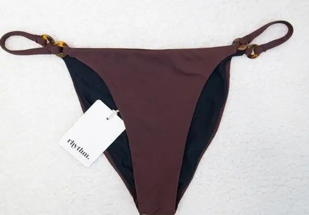 NEW Rhythm x Free People Chocolate ring itsy bikini bottom in brown, size L Brown Size L