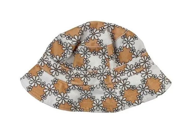 frankie's bikinis  - Jax Terry Daisy Bucket Hat in Orange and White