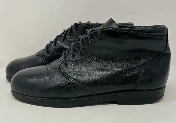 Red Wing Black Leather Mid Boots Steel Toe Womens 7 *no insoles*