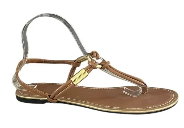 Montego Bay Club Tan Sandals with Gold Accents Size 9
