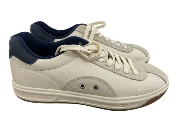 Polo Ralph Lauren Womens Court 100 Beige Gray Navy Sneakers Size 6