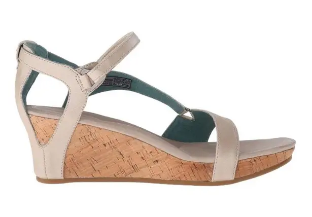 Teva  Womens 7.5 Capri Strap Wedges Light beige leather​