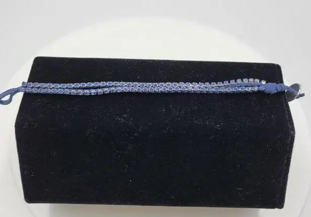 American Eagle  Outfitters Women's Bracelet 7" Blue Single Rope Cord Rhinestone