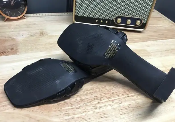 H Halston Women's 9 Black Vegan Leather Slip