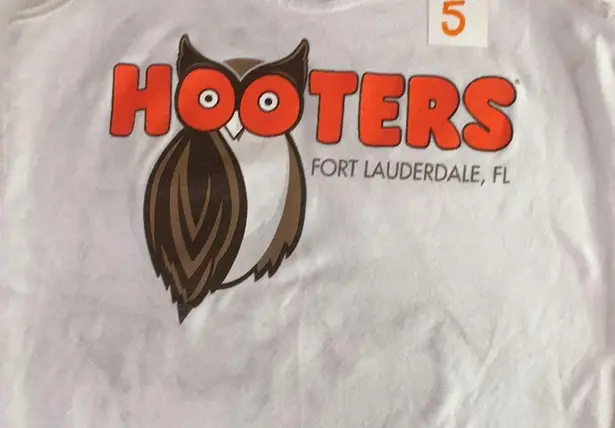 Hooters Bin 37 #5 Girl Worn uniform tank from Fort Lauderdale Florida Small