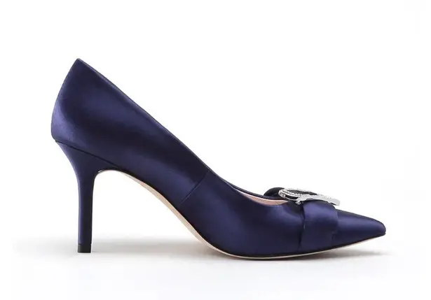 Staccato EUC | Sticcato | Elegant Blue Satin Pumps