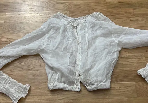 Vintage edwardian lace edgaed blouse Size XS