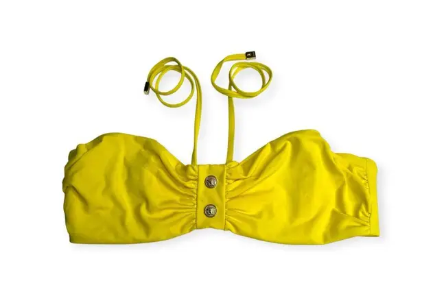 Versace Gianni Beachwear ♔ Gold Medusa Heads Bandeau Bikini Top ♔ Yellow ♔ 2