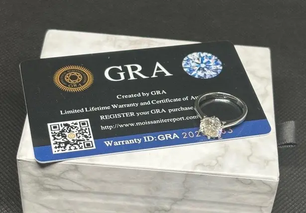 Certified 3ct. Moissanite Ring Silver